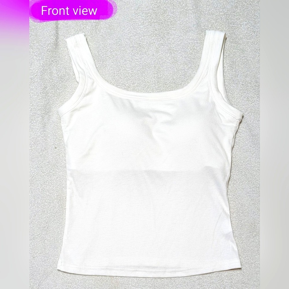 BNWOT size med shelf bra style tank top, white colour